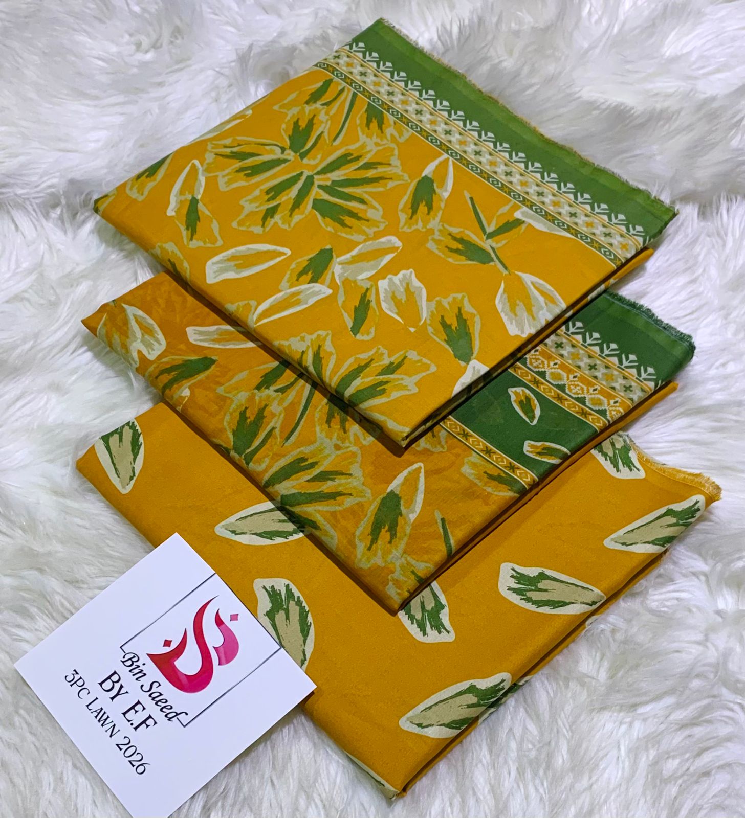 Bin Saeed Printed Lawn Unstitched 3 Piece Suit