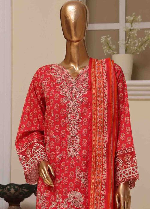 Bin Saeed Embroidered Lawn Stitched 3 Piece Suit