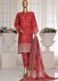 Bin Saeed Embroidered Lawn Stitched 3 Piece Suit