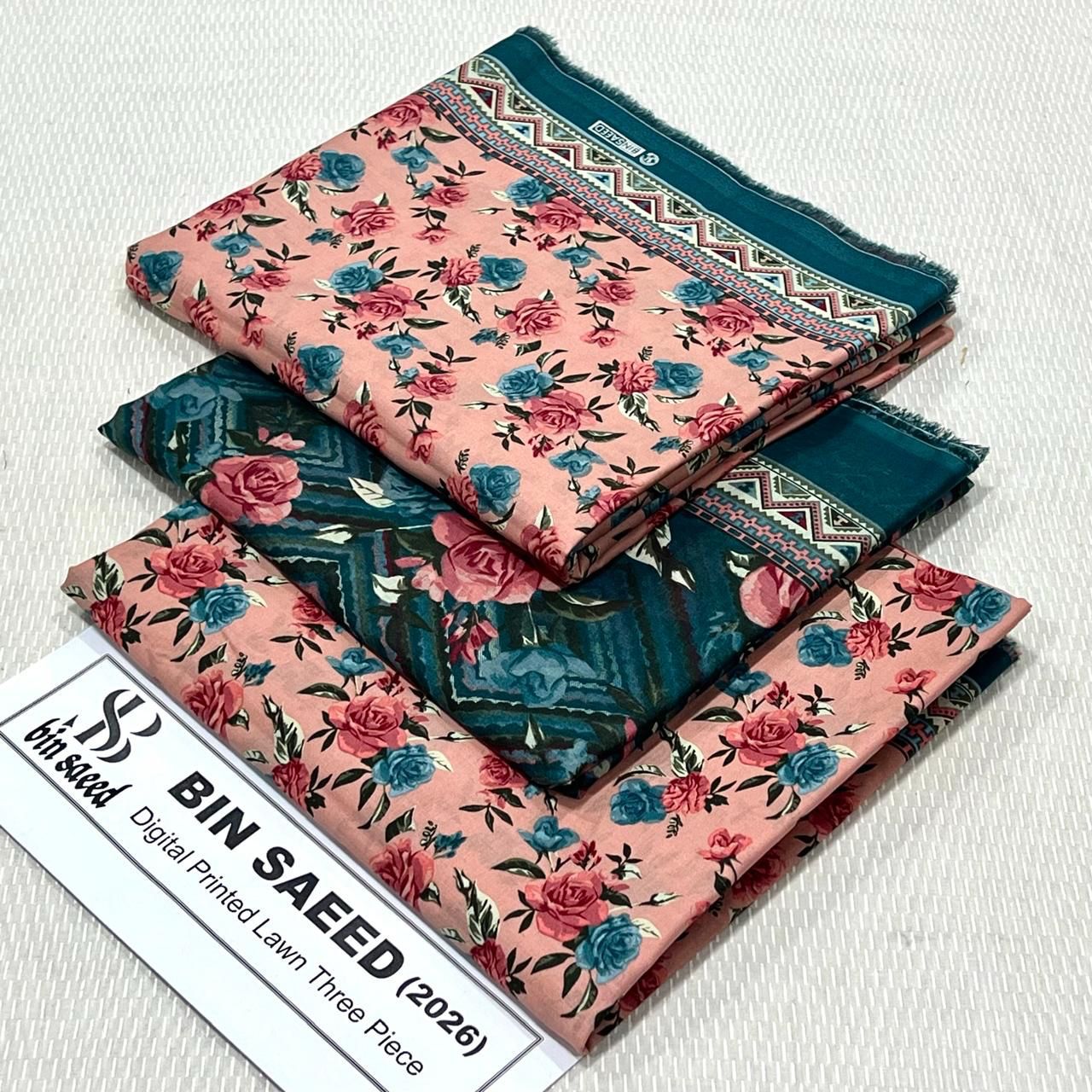 Bin Saeed Printed Lawn Unstitched 3 Piece Suit