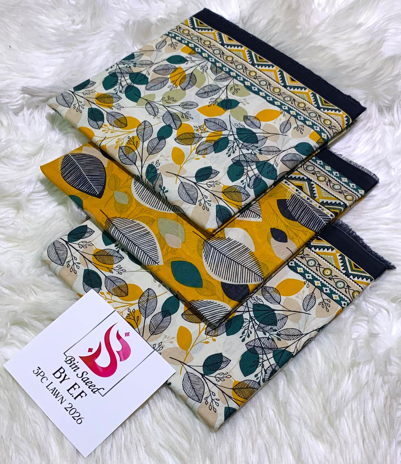 Bin Saeed Printed Lawn Unstitched 3 Piece Suit