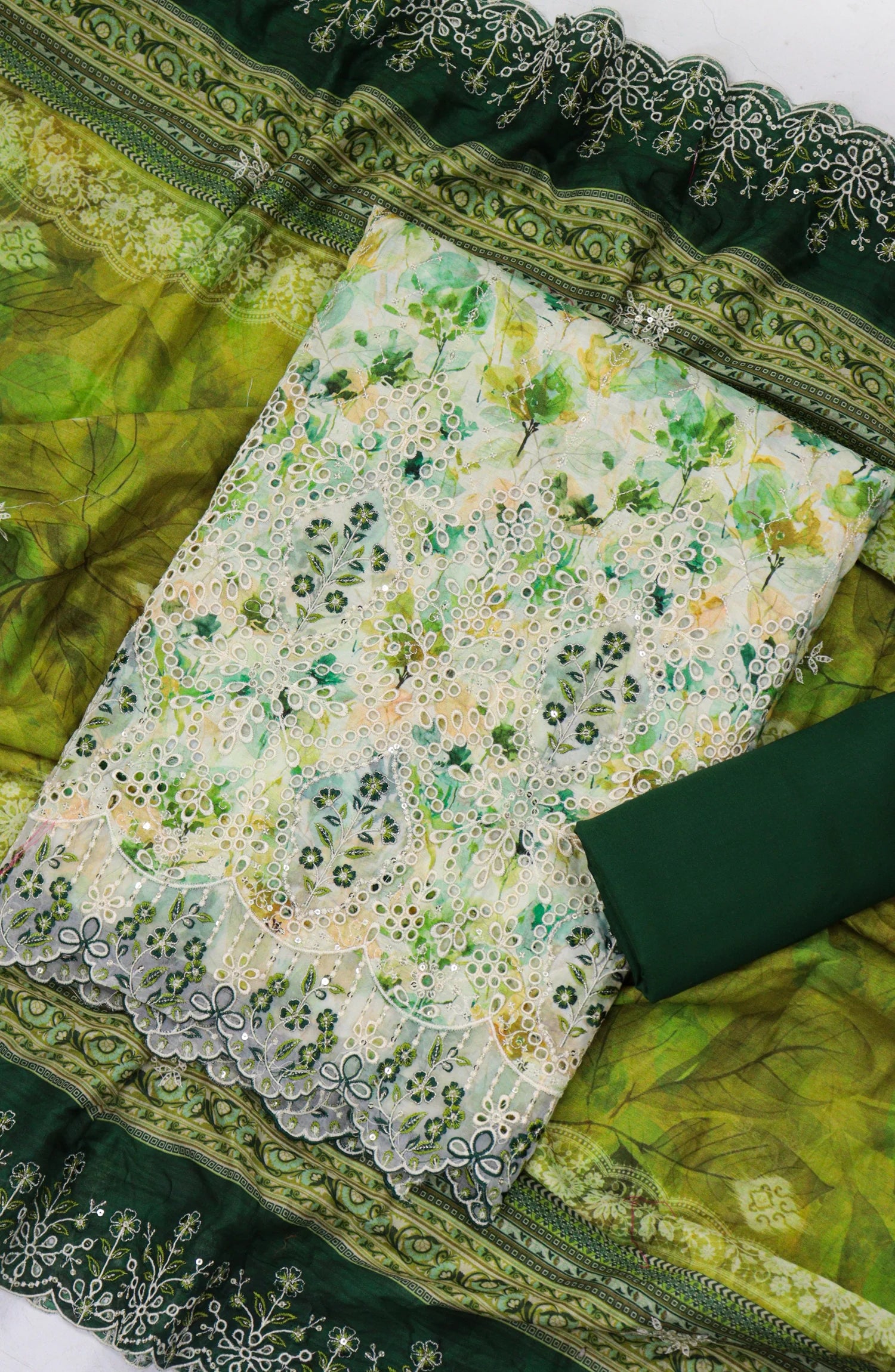 Bin Saeed Embroidered Lawn Unstitched 3 Piece Suit