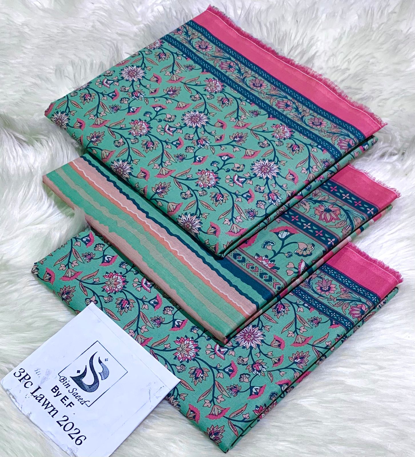 Bin Saeed Printed Lawn Unstitched 3 Piece Suit