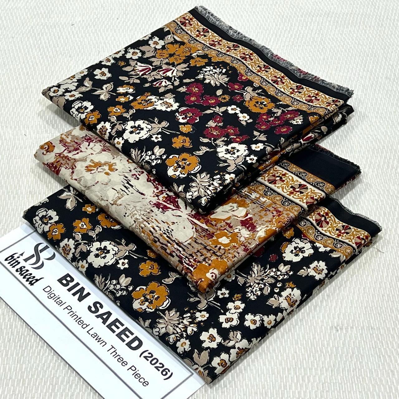 Bin Saeed Printed Lawn Unstitched 3 Piece Suit