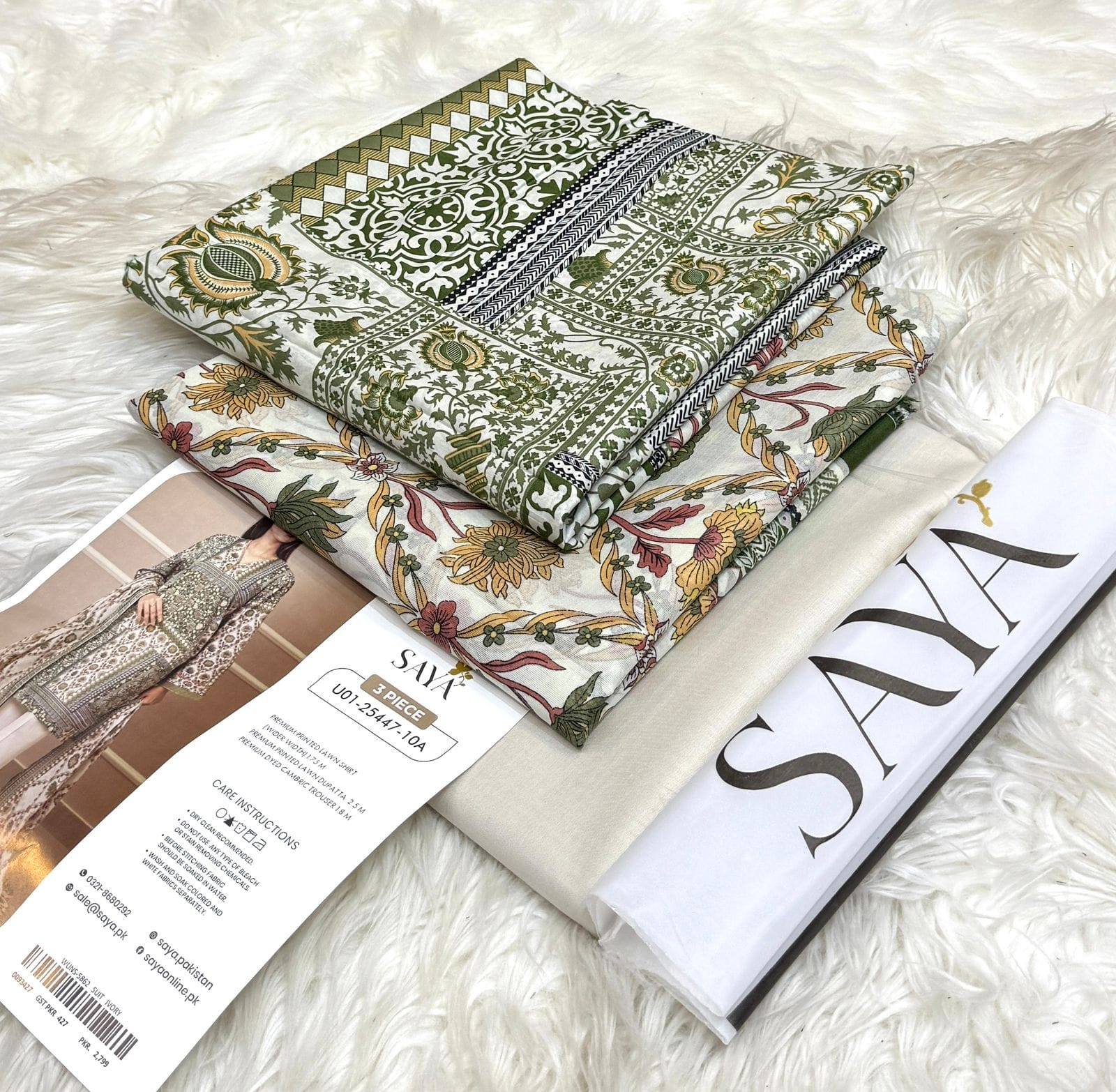 Saya Unstitched Printed Lawn 3 Piece