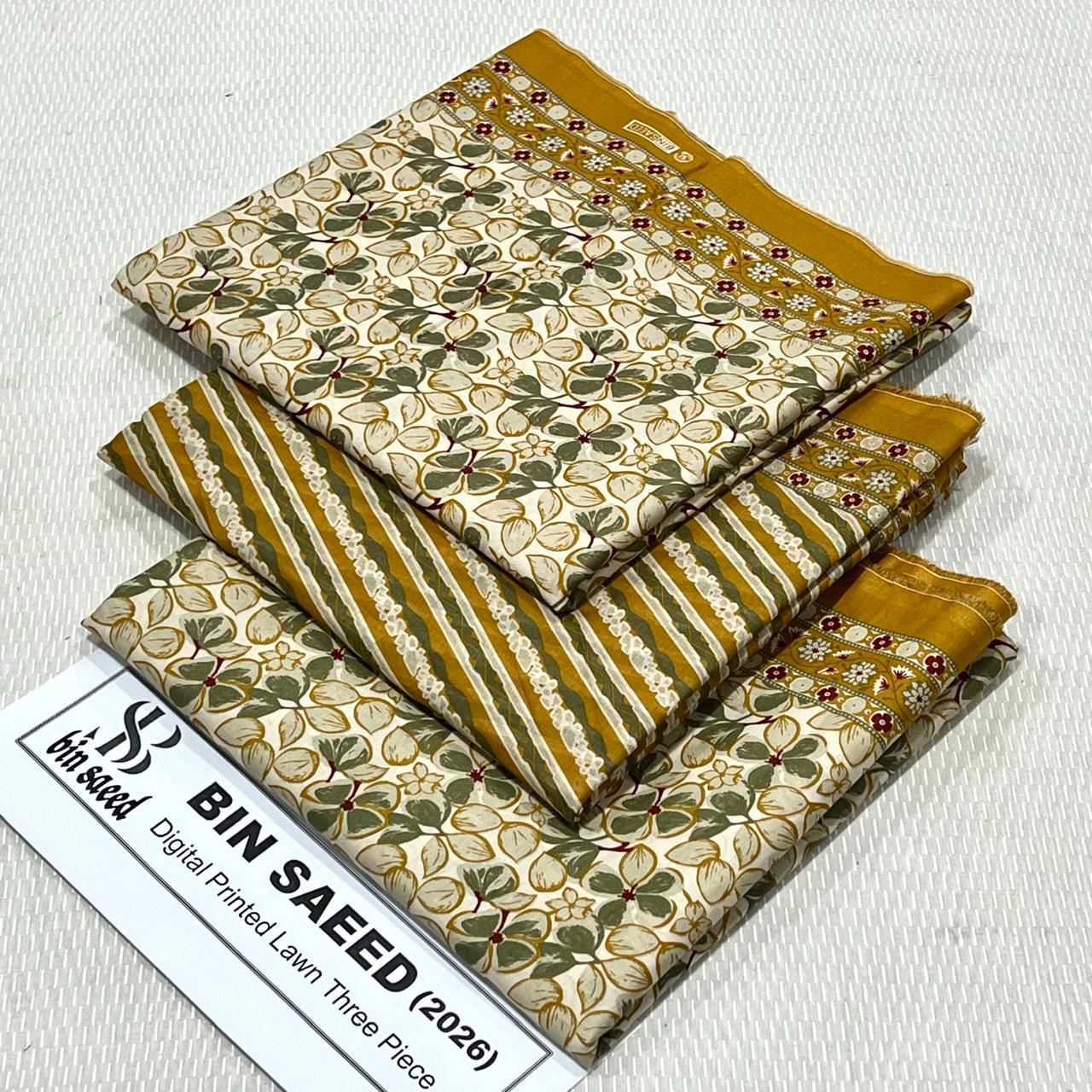 Bin Saeed Printed Lawn Unstitched 3 Piece Suit