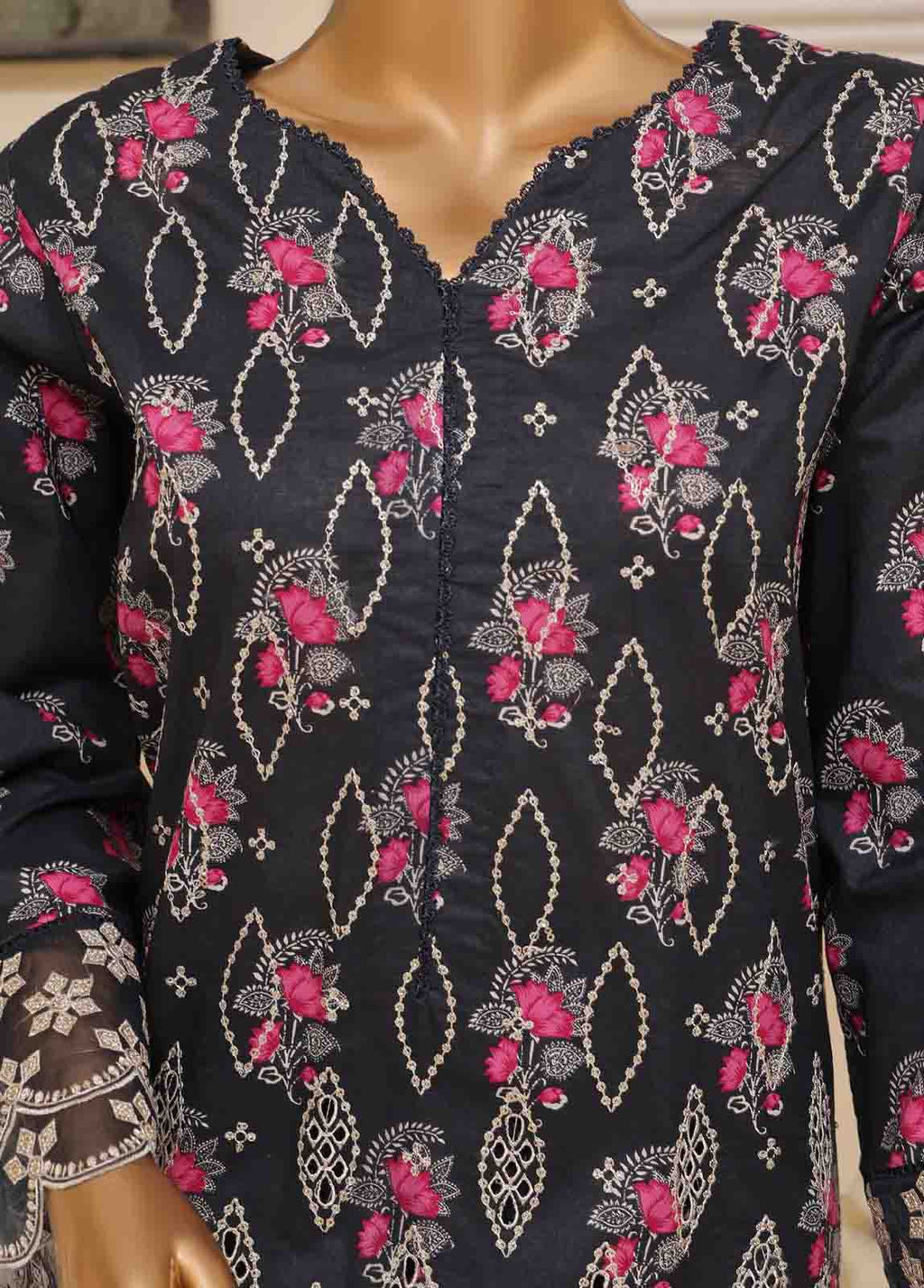 Bin Saeed Embroidered Lawn Stitched 3 Piece Suit