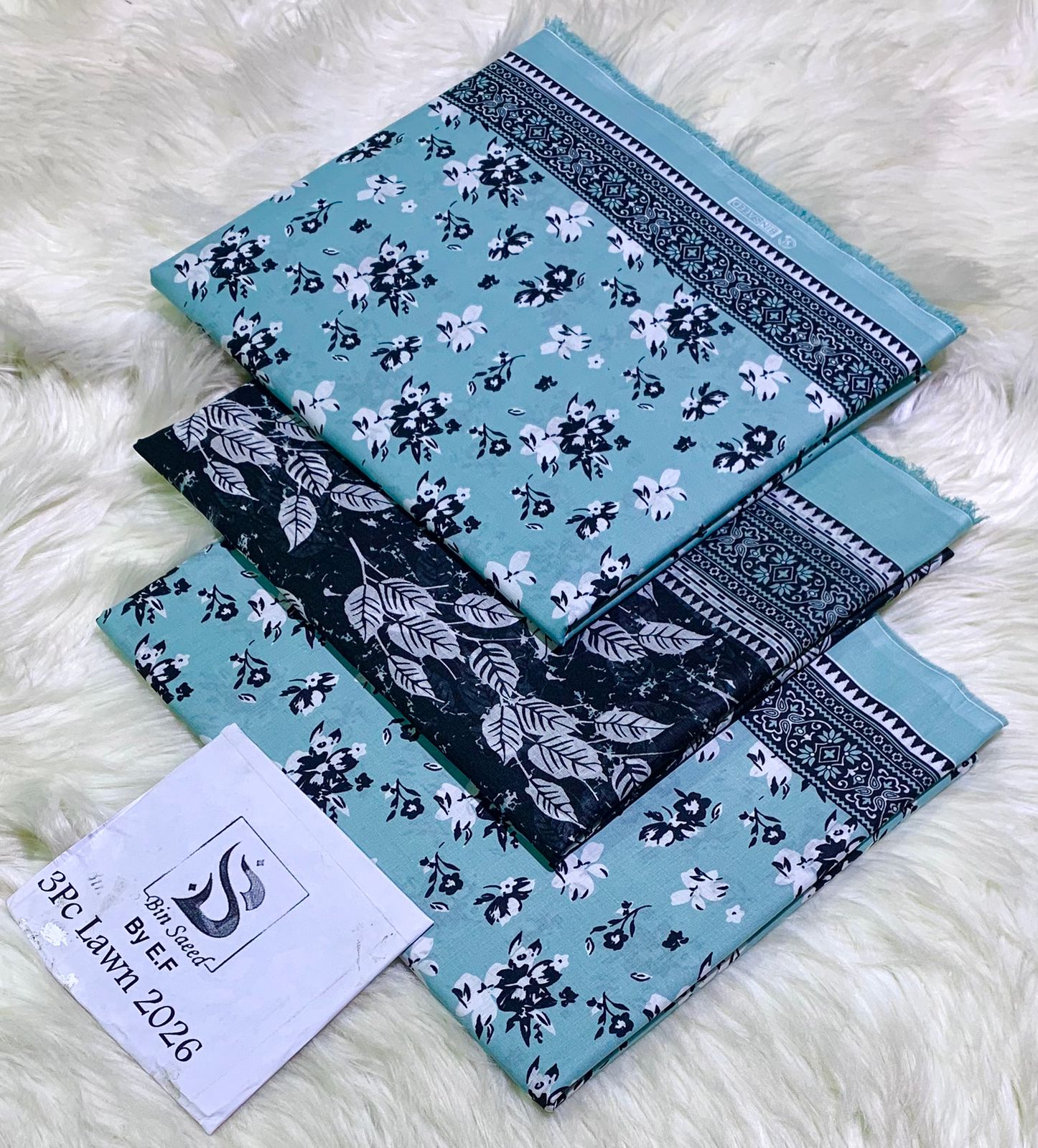 Bin Saeed Printed Lawn Unstitched 3 Piece Suit